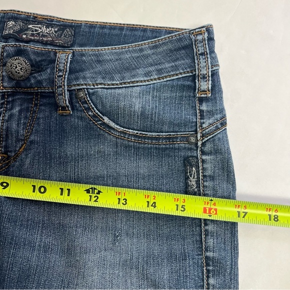 SILVER Women’s Blue Jean Jeggings 1/2 CAMDEN ROSE - Picture 10 of 14